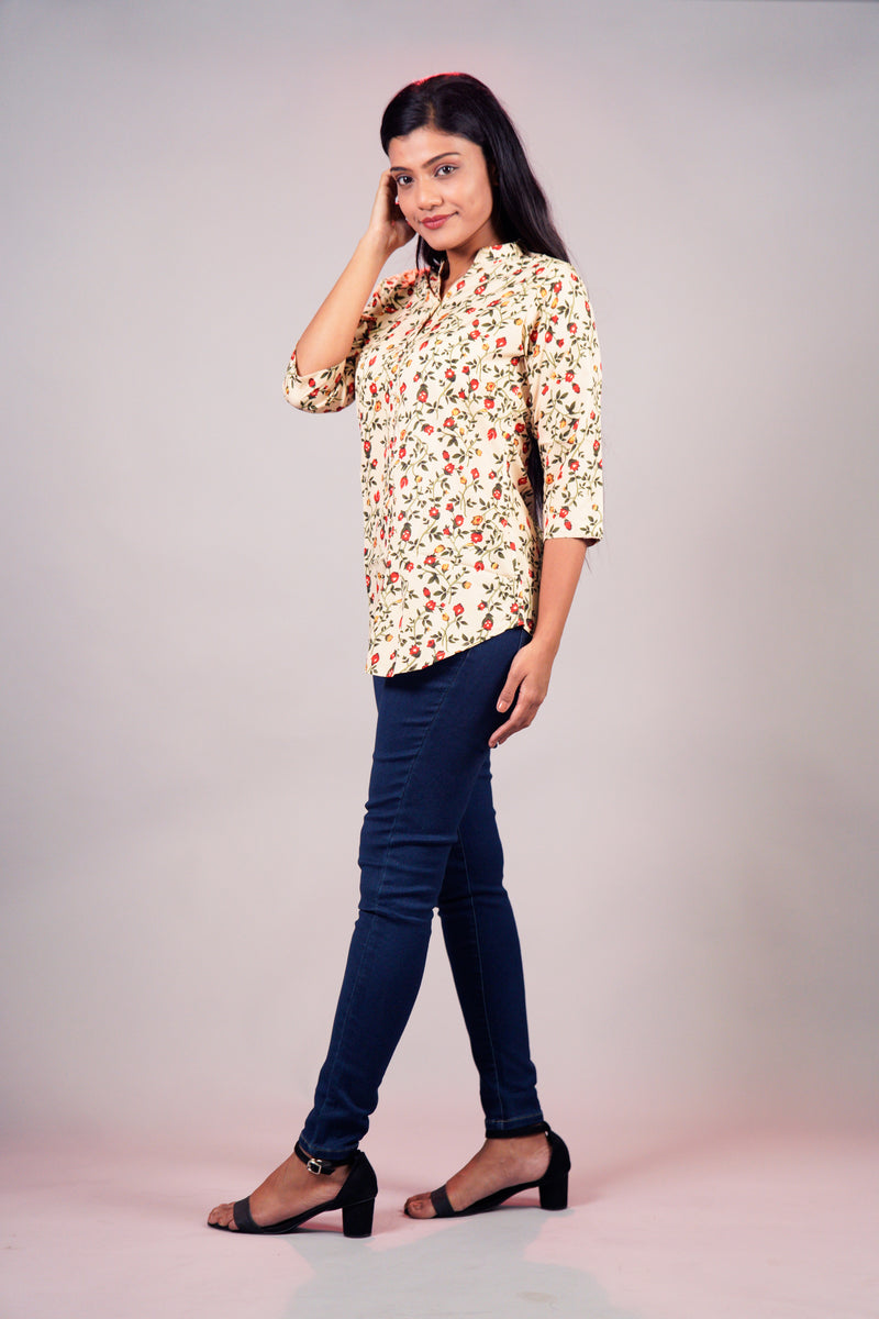 Beige Blossom Shirt